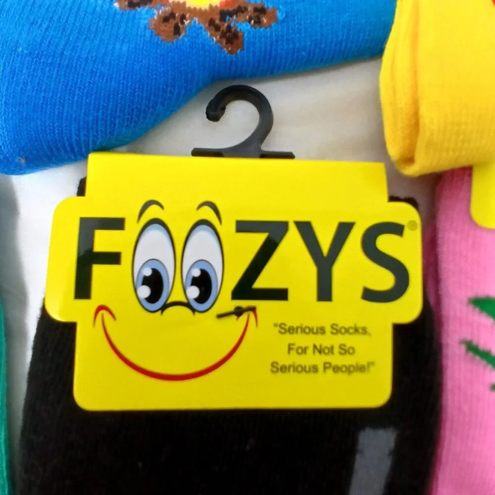 Foozys 6 Pair Foodie Sock Bundle  Women Banana Suchi Strawberry Wine Pepper NOT